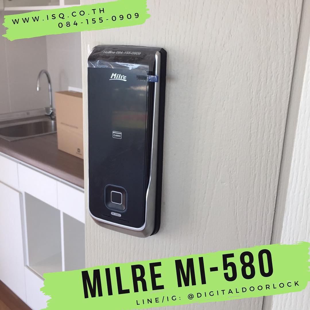 ตัวอย่างการติดตั้งกลอน digital doorlock Milre MI-580