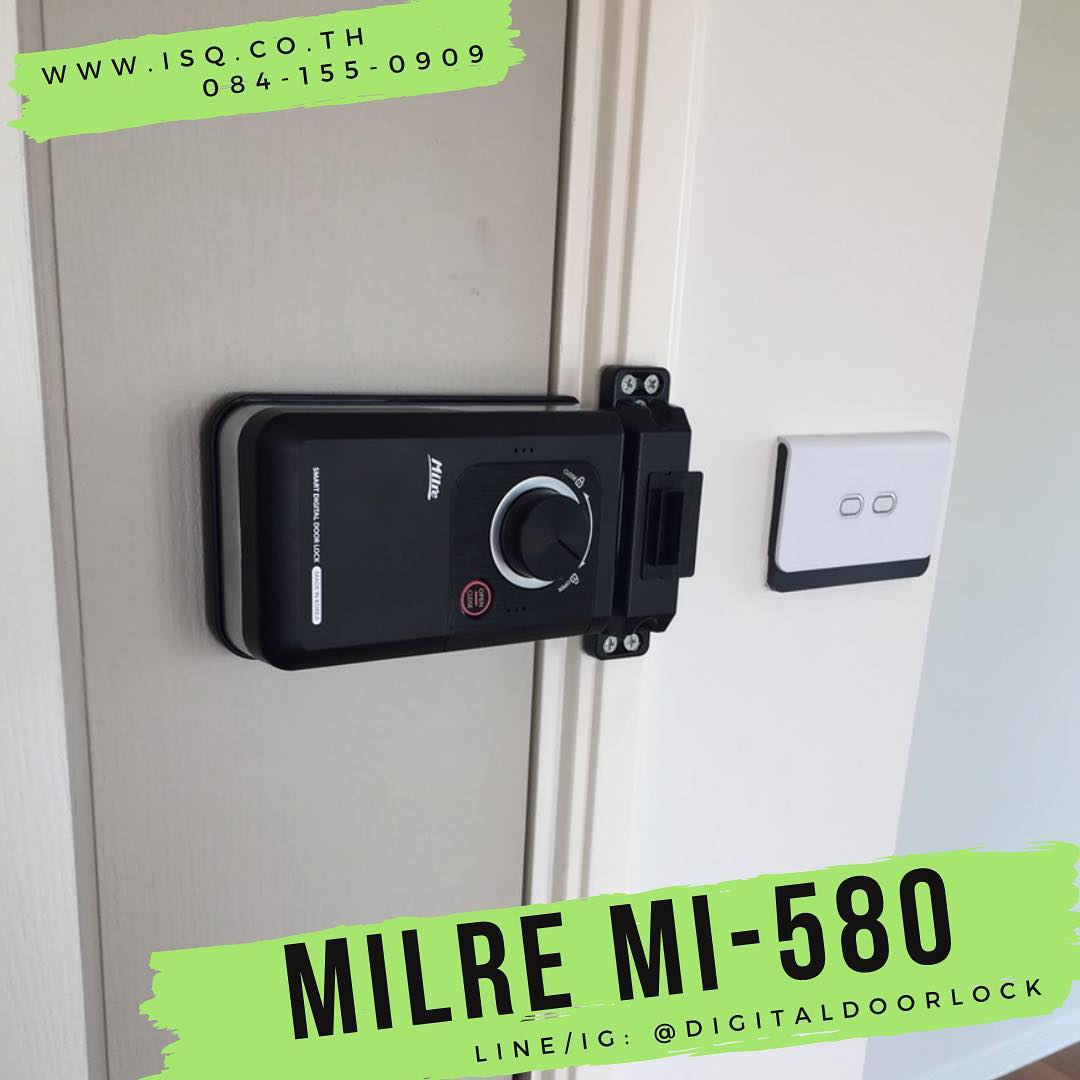 ตัวอย่างการติดตั้งกลอน digital doorlock Milre MI-580