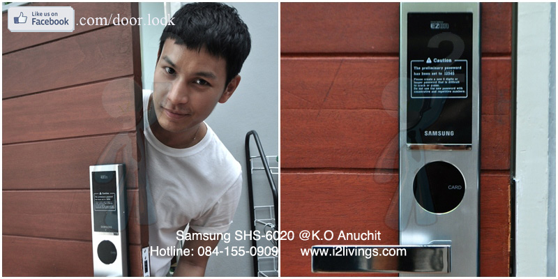 digital door lock  กลอนประตูดิจิตอล Samsung smart doorlock รุ่น SHS-6020 (H635) ของแท้ English version กุญแจ 5 ดอก_โอ อนุชิต