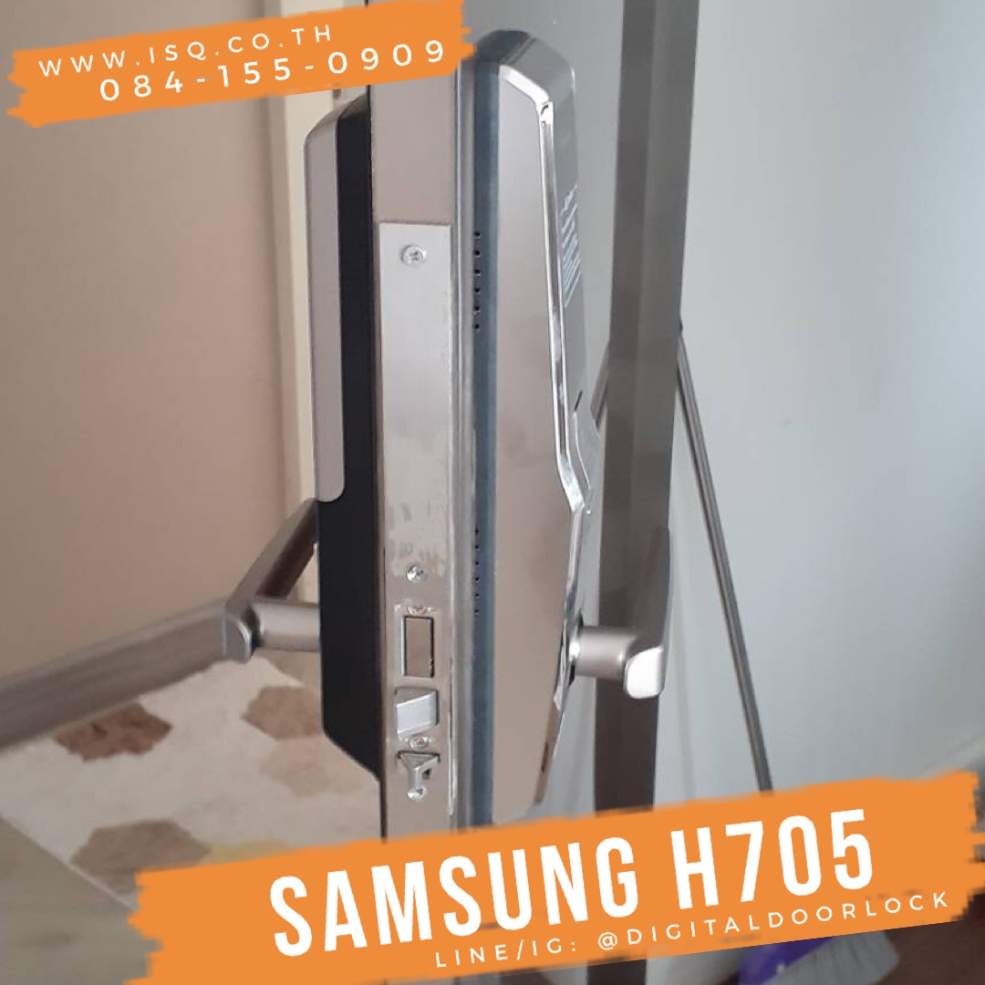 กลอนล็อคประตูดิจิตอล ซัมซุง digital door lock Samsung SHS-H705 pink gold