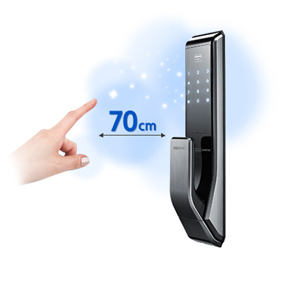 Samsung smart doorlock รุ่น SHS-P717 เป็นกลอนประตูดิจิตอล digital door lock รุ่นใหม่ล่าสุด Push/Pull - Welcome mode