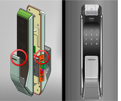 Samsung smart doorlock รุ่น SHS-P718 เป็นกลอนประตูดิจิตอล digital door lock New Push/Pull - New mortise system