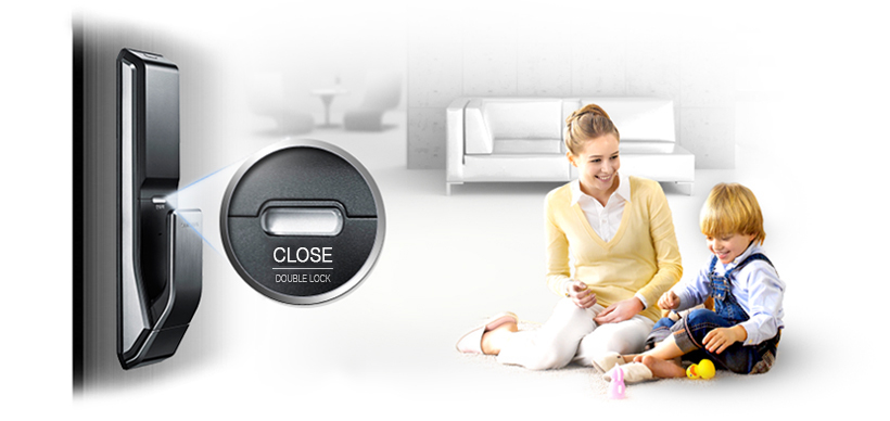 Samsung smart doorlock รุ่น SHS-P718 เป็นกลอนประตูดิจิตอล digital door lock New Push/Pull - Double security lock feature