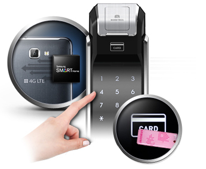 Samsung smart doorlock รุ่น SHS-P718 เป็นกลอนประตูดิจิตอล digital door lock New Push/Pull - RFID NFC Feature