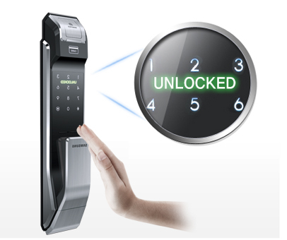Samsung smart doorlock รุ่น SHS-P718 เป็นกลอนประตูดิจิตอล digital door lock New Push/Pull - Exclusive English version