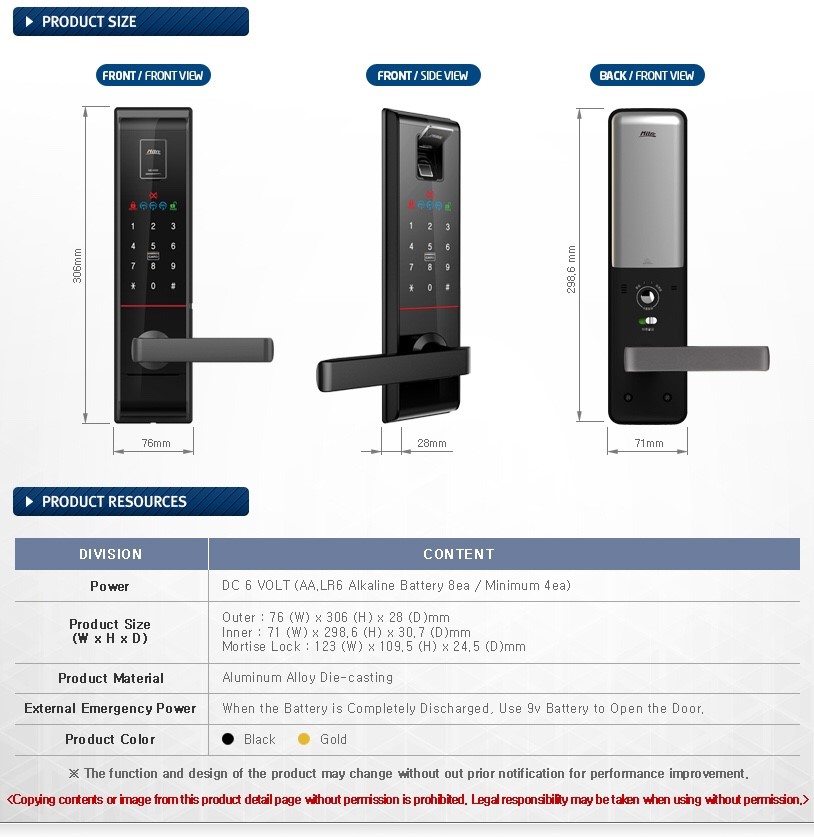 ล็อคดิจิตอล กลอนประตูอัจฉริยะ Milre MI6800 รหัส บัตร สแกนนิ้ว กุญแจ