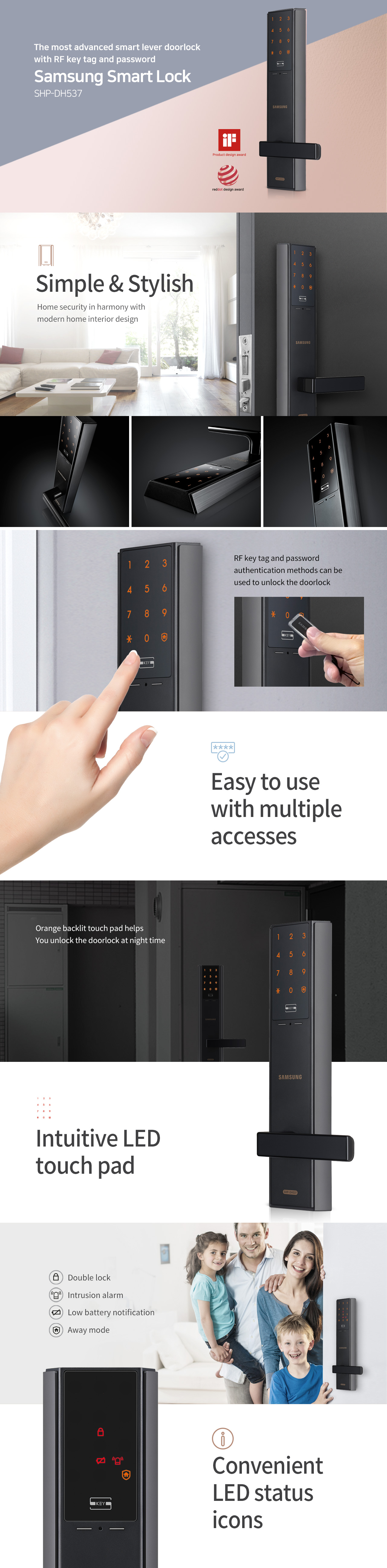 กลอนดิจิอล Samsung Smart digital door lock SHP-DH537 