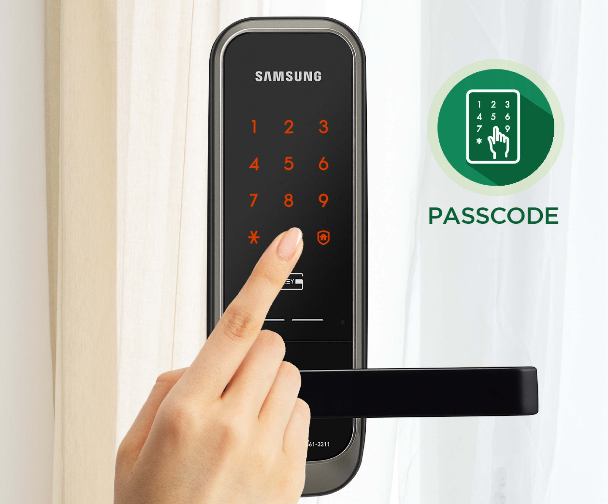 Samsung smart doorlock รุ่น SHP-H20 กลอนประตูดิจิตอล digital door lock รหัส+บัตร Best sell