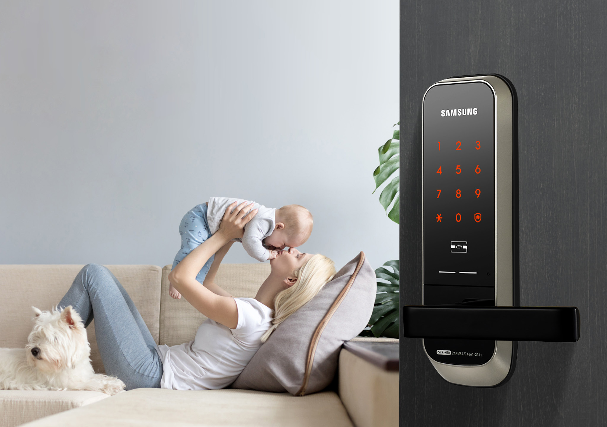 Samsung smart doorlock รุ่น SHP-H20 กลอนประตูดิจิตอล digital door lock รหัส+บัตร Best sell