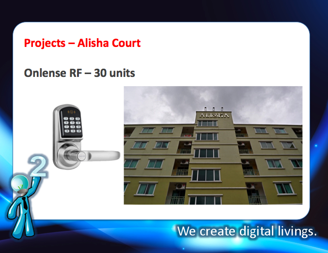 digital door lock กลอนประตูดิจิตอล Project Alisha Court Onlense RF 30 units