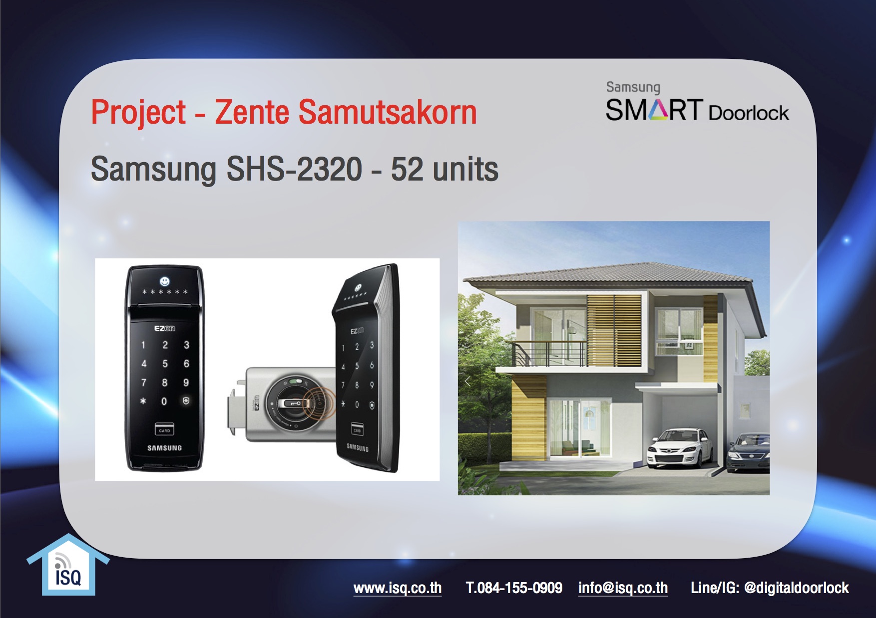digital door lock กลอนประตูดิจิตอล Project Zente Samsung SHS-2320 52 units