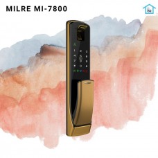 Digital door lock กลอนประตูดิจิตอล - Milre MI-7800 (Main-lock รหัส+บัตร+สแกนนิ้ว+กุญแจ) Push Pull